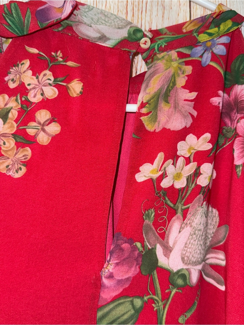 Sweet Pea by Stacy Frati Floral Tie-Neck Bubble Tank Top, elastic bottom, Sz XL - Picture 5 of 8